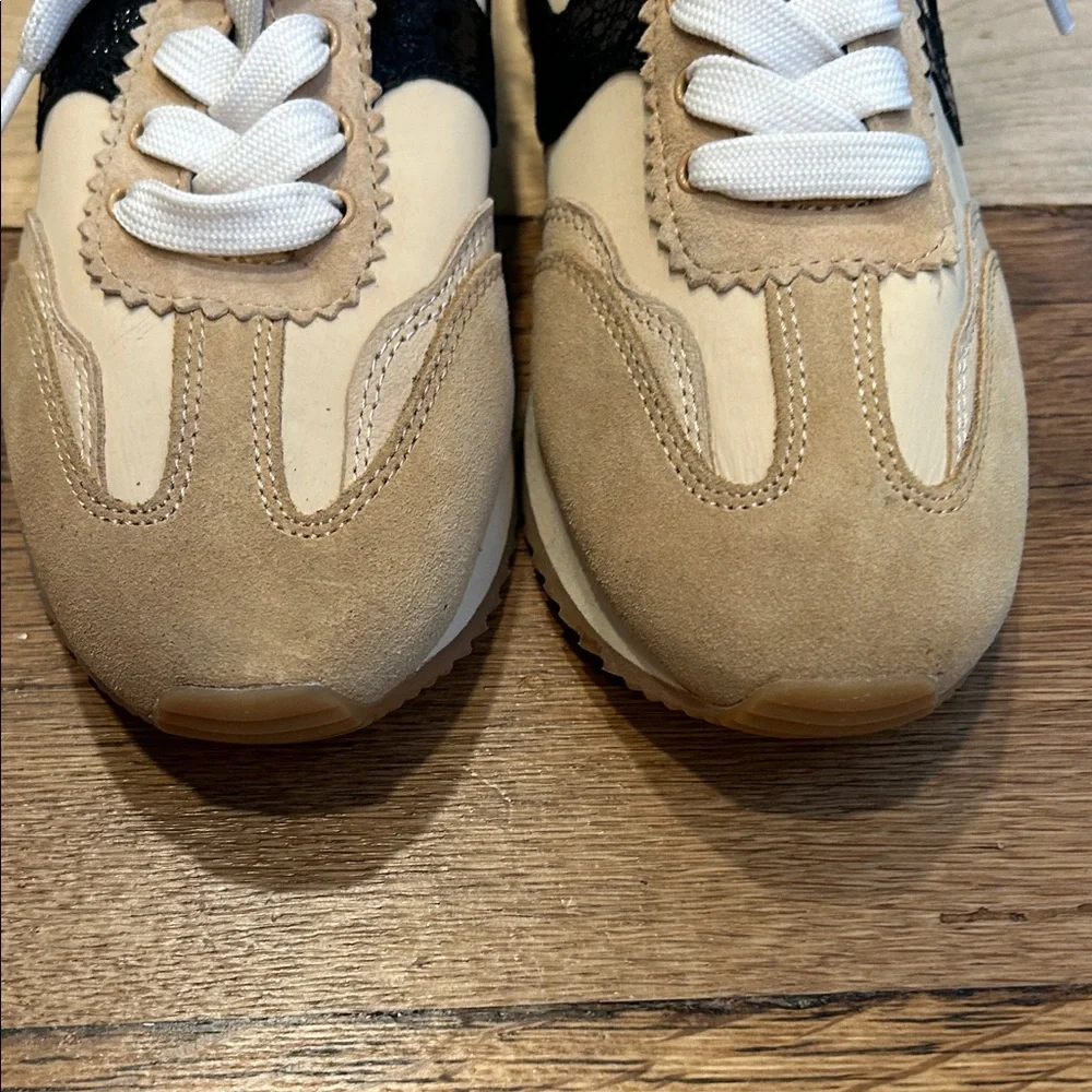 Dolce Vita Beige and Black Athletic Shoes